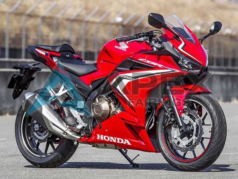 Red White Glossy Black Stripe - Honda CBR400R (2019-2023) ABS Fairings | Apex Fairings