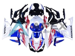 White Red Blue - Honda CBR400R (2019-2023) ABS Fairings — Style FE8 | Apex Fairings — view 1