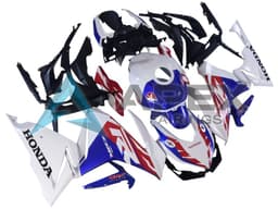 White Red Blue - Honda CBR400R (2019-2023) ABS Fairings — Style FE8 | Apex Fairings — view 3