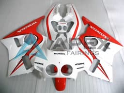 Orange White Red Glossy Black Repsol HRC - Honda CBR400RR NC23 (1987-1989) ABS Fairings — Style FE5 | Apex Fairings — view 1