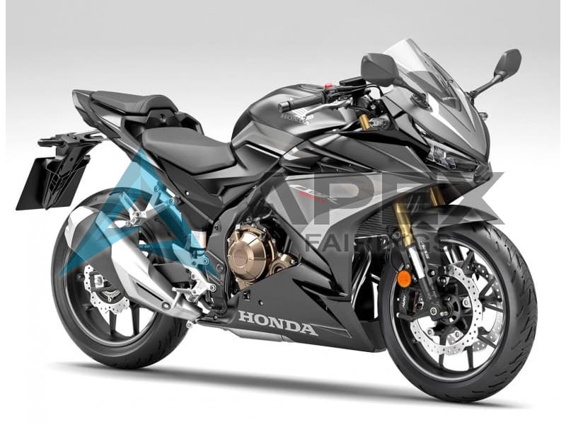 Silver Grey Matte Black - Honda CBR500R (2019-2023) ABS Fairings — Style FE33 | Apex Fairings