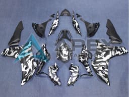Black White Camouflage - Honda CBR600F (2011-2013) ABS Fairings | Apex Fairings — view 1