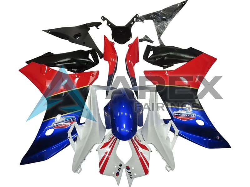 White Red Blue Glossy Black - Honda CBR600F (2011-2013) ABS Fairings | Apex Fairings