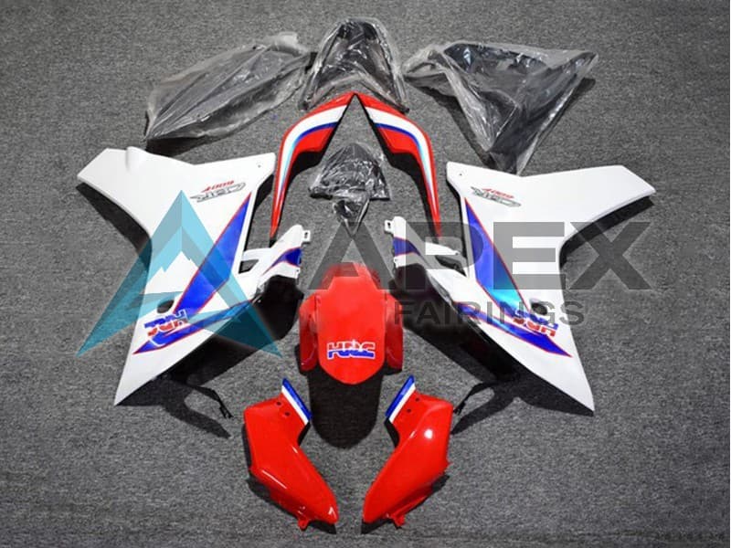White Red Blue HRC - Honda CBR600F (2011-2013) ABS Fairings — Style FE13 | Apex Fairings