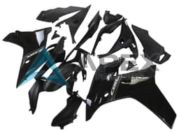 Glossy Black - Honda CBR600F (2011-2013) ABS Fairings — Style FE4 | Apex Fairings — view 2