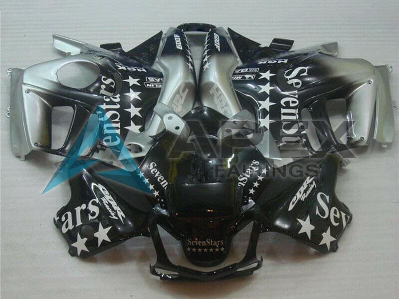 Silver Glossy Black SevenStars - Honda CBR600 F3 (1997-1998) ABS Fairings | Apex Fairings