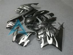 White Matte Black Flame - Honda CBR600 F3 (1997-1998) ABS Fairings | Apex Fairings — view 2