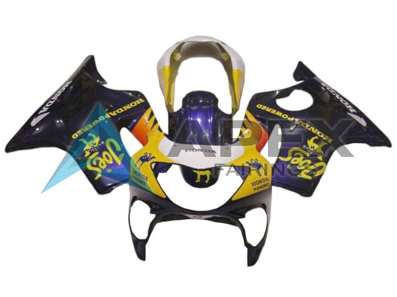 White Yellow Glossy Black Joes - Honda CBR600 F4 (1999-2000) ABS Fairings | Apex Fairings