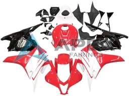 White Red Glossy Black - Honda CBR600RR (2009-2012) ABS Fairings — Style FE202 | Apex Fairings — view 1