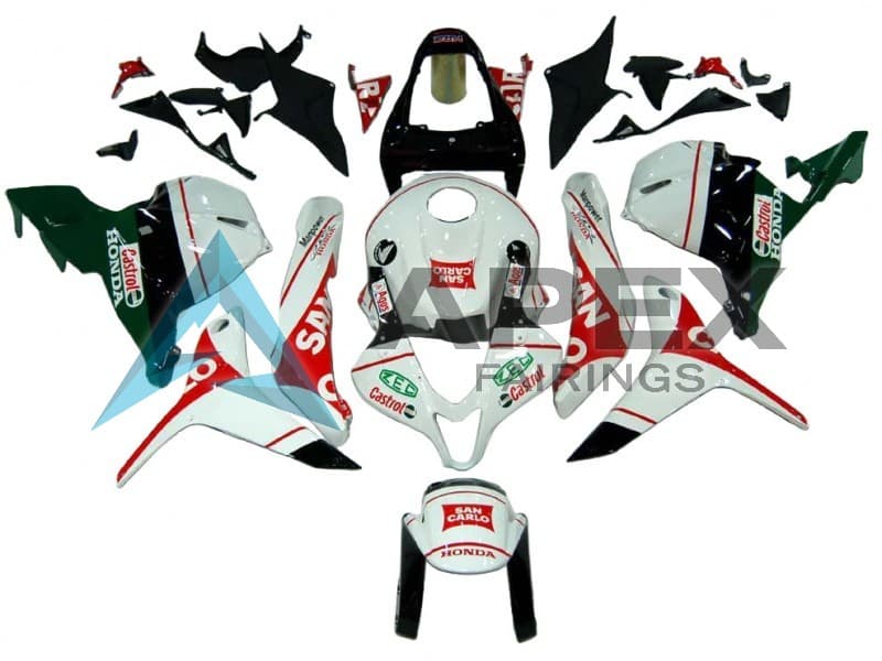 White Red Green Castrol San Carlo - Honda CBR600RR (2009-2012) ABS Fairings | Apex Fairings