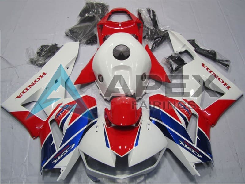 White Red Blue HRC - Honda CBR600RR EURO Spec (2013-2023) ABS Fairings — Style F118 | Apex Fairings