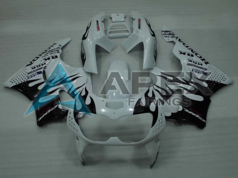 White Glossy Black Flame - Honda CBR900RR CBR893RR SC28 (1994-1995) ABS Fairings | Apex Fairings