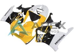 White Yellow Glossy Black - Honda CBR900RR CBR919RR SC33 (1998-1999) ABS Fairings | Apex Fairings — view 3