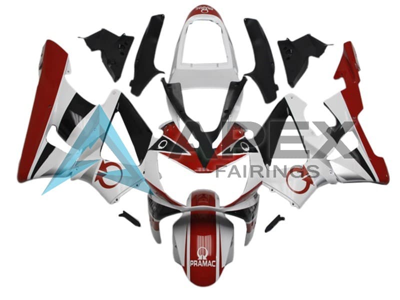 White Red Glossy Black Pramac - Honda CBR900RR CBR929RR SC44 (2000-2001) ABS Fairings | Apex Fairings