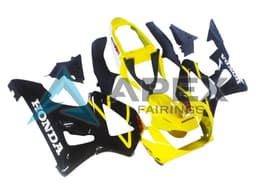 Yellow Glossy Black - Honda CBR900RR CBR929RR SC44 (2000-2001) ABS Fairings — Style FE48 | Apex Fairings — view 2