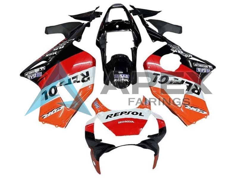 White Orange Red Glossy Black Repsol - Honda CBR900RR CBR954RR SC50 (2002-2003) ABS Fairings | Apex Fairings