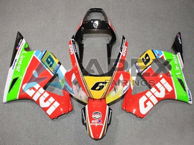 White Red Yellow Blue Green Black Elf Givi 6 - Honda CBR900RR CBR954RR SC50 (2002-2003) ABS Fairings | Apex Fairings