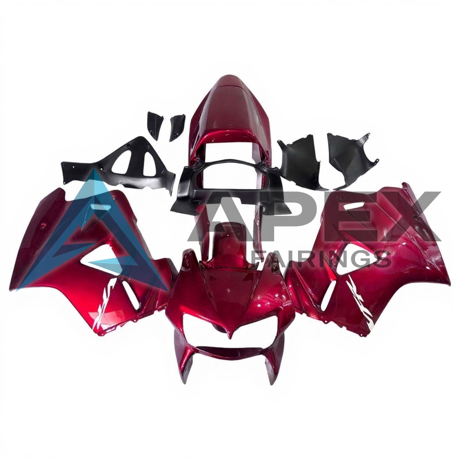 Glossy Red Body with White VFR Logo - Honda VFR800 Viffer / Interceptor (1998-2001) ABS Fairings | Apex Fairings