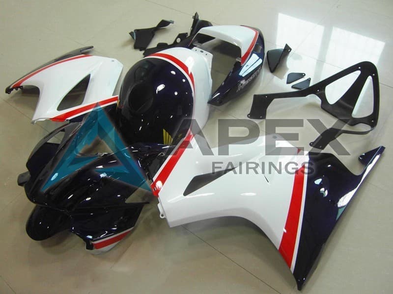 White Red Dark Blue - Honda VFR800 Interceptor RC46 (2002-2016) ABS Fairings — Style FE76 | Apex Fairings