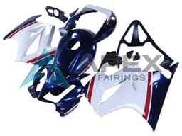 White Red Dark Blue - Honda VFR800 Interceptor RC46 (2002-2016) ABS Fairings — Style FE77 | Apex Fairings — view 2