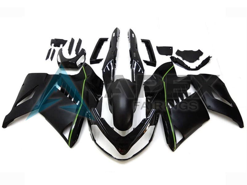Matter Black Green Lines - Kawasaki GTR1400 / ZG1400 (2007-2009) ABS Fairings | Apex Fairings