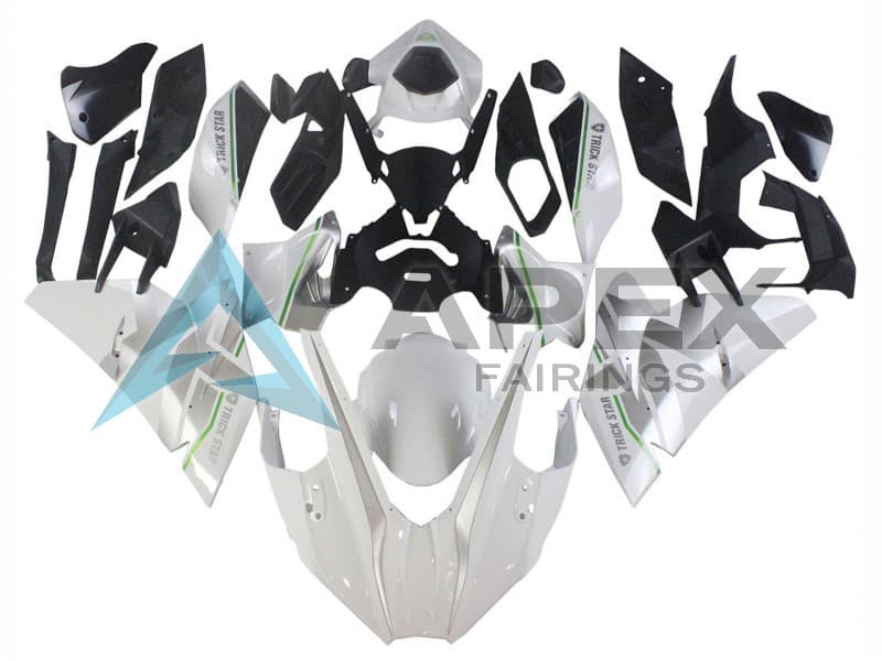 White Silver Green - Kawasaki Ninja H2 (2015-2022) ABS Fairings | Apex Fairings