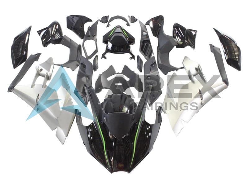 Black Silver Green - Kawasaki Ninja H2 (2015-2022) ABS Fairings | Apex Fairings