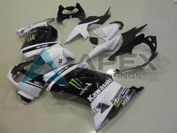 White Glossy Black GREEN Elf Monster - Kawasaki Ninja250 / EX250 / ZX-250R (2008-2012) ABS Fairings | Apex Fairings — view 1