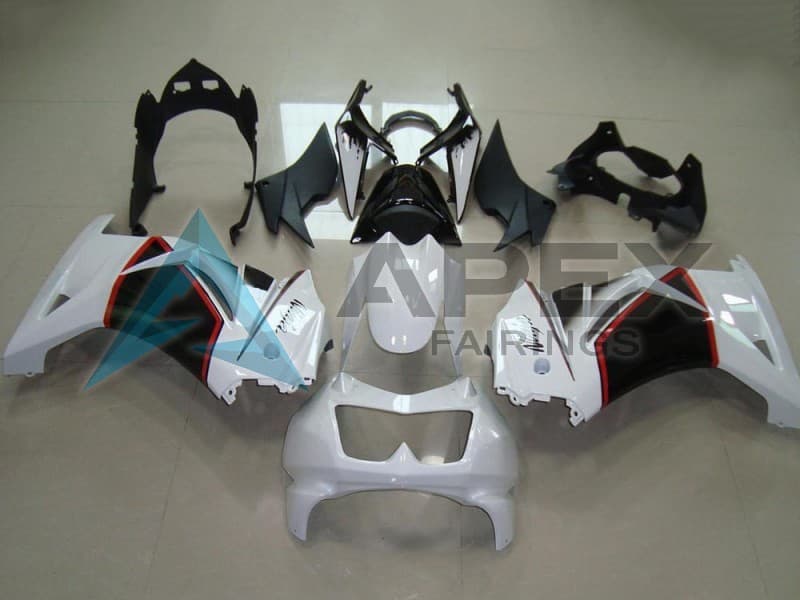 White Red Glossy Black - Kawasaki Ninja250 / EX250 / ZX-250R (2008-2012) ABS Fairings — Style FE88 | Apex Fairings