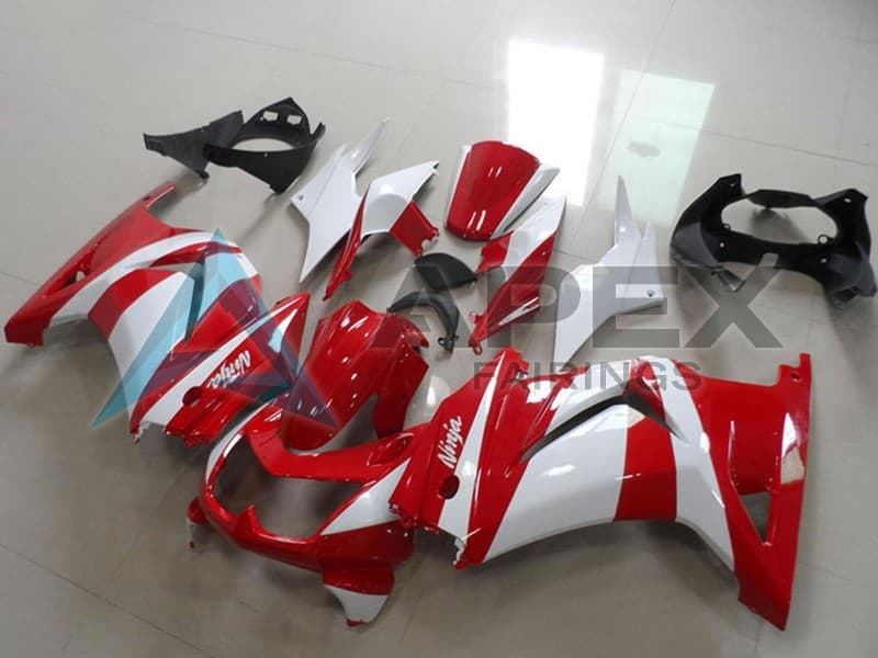 White Red - Kawasaki Ninja250 / EX250 / ZX-250R (2008-2012) ABS Fairings — Style FE89 | Apex Fairings