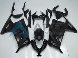 Glossy Black - Kawasaki Ninja300 / EX300 / ZX-300R (2013-2018) ABS Fairings — Style FE100 | Apex Fairings — view 1