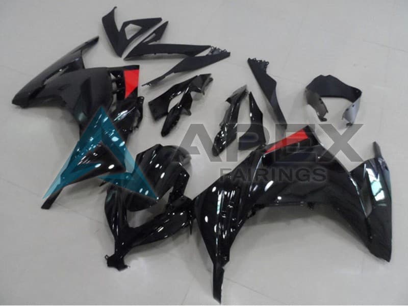 Glossy Black Red - Kawasaki Ninja300 / EX300 / ZX-300R (2013-2018) ABS Fairings | Apex Fairings