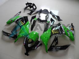Green Glossy Black Yellow Elf Touch4 Monster - Kawasaki Ninja300 / EX300 / ZX-300R (2013-2018) ABS Fairings | Apex Fairings — view 1