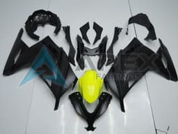 Matte Black Yellow - Kawasaki Ninja300 / EX300 / ZX-300R (2013-2018) ABS Fairings | Apex Fairings — view 1