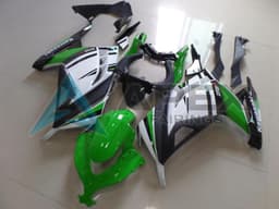 White Green Matte Black - Kawasaki Ninja300 / EX300 / ZX-300R (2013-2018) ABS Fairings | Apex Fairings — view 1