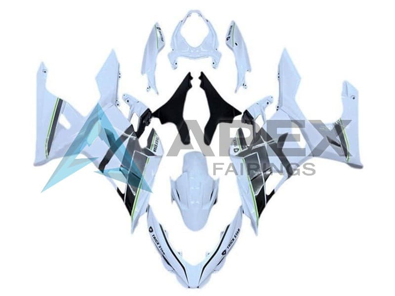 White Grey Black Green - Kawasaki Ninja400 / EX400 (2018-2025) ABS Fairings | Apex Fairings