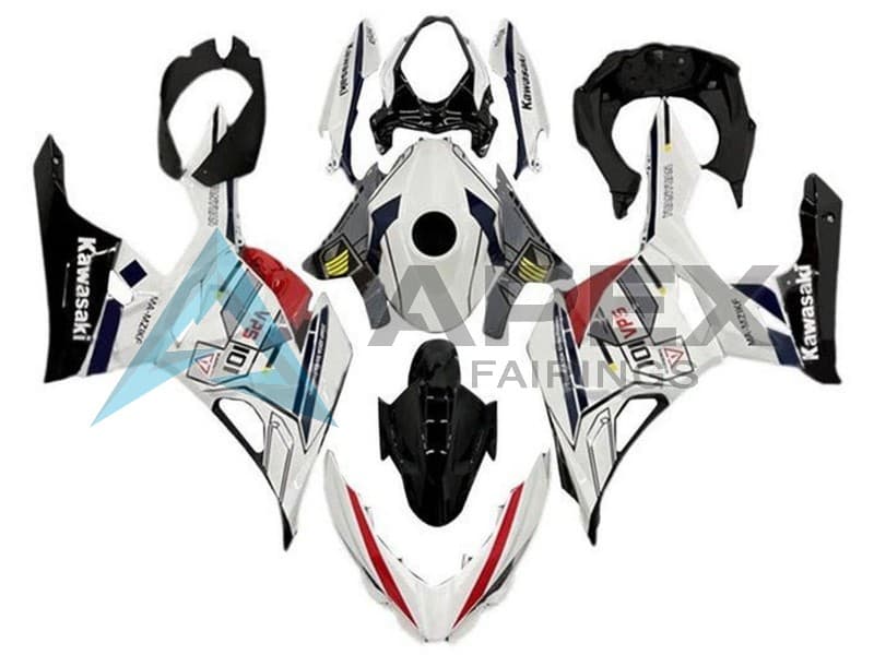 White Grey Yellow Red Black Stripe - Kawasaki Ninja400 / EX400 (2018-2025) ABS Fairings | Apex Fairings