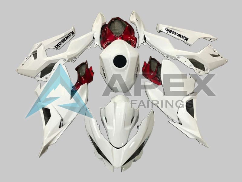 White Red Black - Kawasaki Ninja400 / EX400 (2018-2025) ABS Fairings — Style FE68 | Apex Fairings