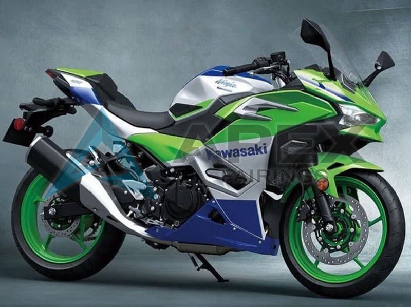 Silver Green Blue - Kawasaki Ninja500 / EX500 (2024-2025) ABS Fairings | Apex Fairings