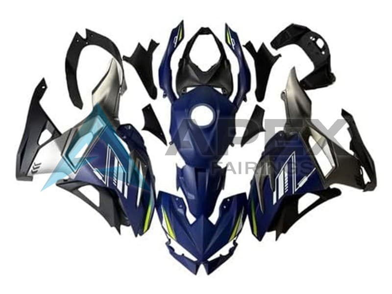Blue White Yellow Silver Black - Kawasaki Ninja500 / EX500 (2024-2025) ABS Fairings | Apex Fairings