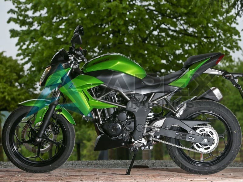 Green Matte Black - Kawasaki Z250 / Z300 (2015-2016) ABS Fairings — Style FE10 | Apex Fairings
