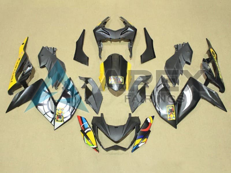 Grey Yellow Blue Red White - Kawasaki Z250 / Z300 (2015-2016) ABS Fairings | Apex Fairings