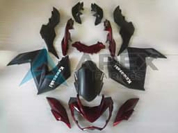 Matte Black Maroon Red - Kawasaki Z250 / Z300 (2015-2016) ABS Fairings | Apex Fairings — view 1