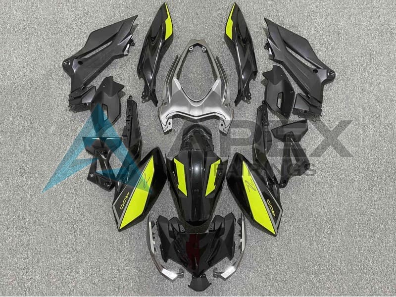 Matte Black Yellow - Kawasaki Z400 (2018-2025) ABS Fairings | Apex Fairings