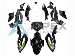 White Glossy Black Green - Kawasaki Z400 (2018-2025) ABS Fairings | Apex Fairings — view 1
