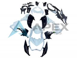 White Glossy Black Green - Kawasaki Z800 (2013-2016) ABS Fairings | Apex Fairings — view 1