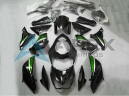Glossy Black Green Silver - Kawasaki Z800 (2013-2016) ABS Fairings | Apex Fairings — view 1