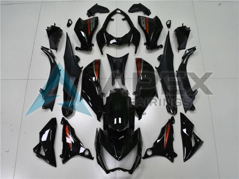 Glossy Black Red Silver - Kawasaki Z800 (2013-2016) ABS Fairings | Apex Fairings