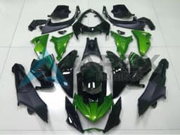 Green Glossy Black - Kawasaki Z800 (2013-2016) ABS Fairings — Style FE6 | Apex Fairings — view 1