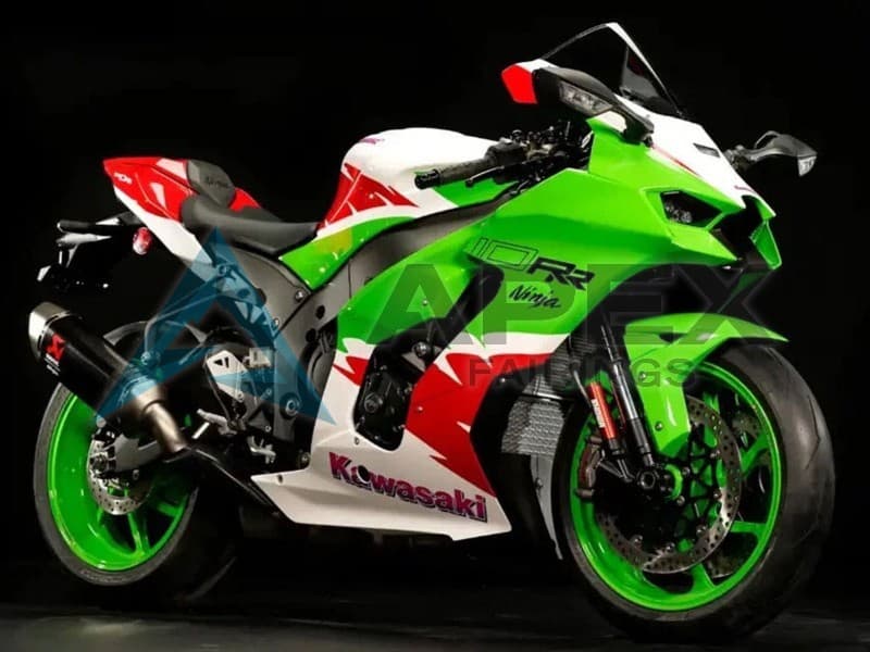White Green Red - Kawasaki ZX-10R (2021-2025) ABS Fairings | Apex Fairings